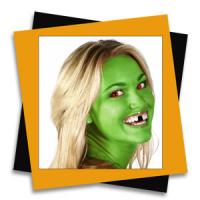 How to create black teeth, red eyes, and green skin