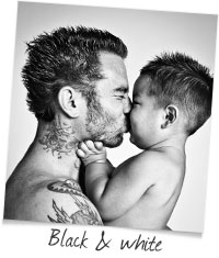 Black and white